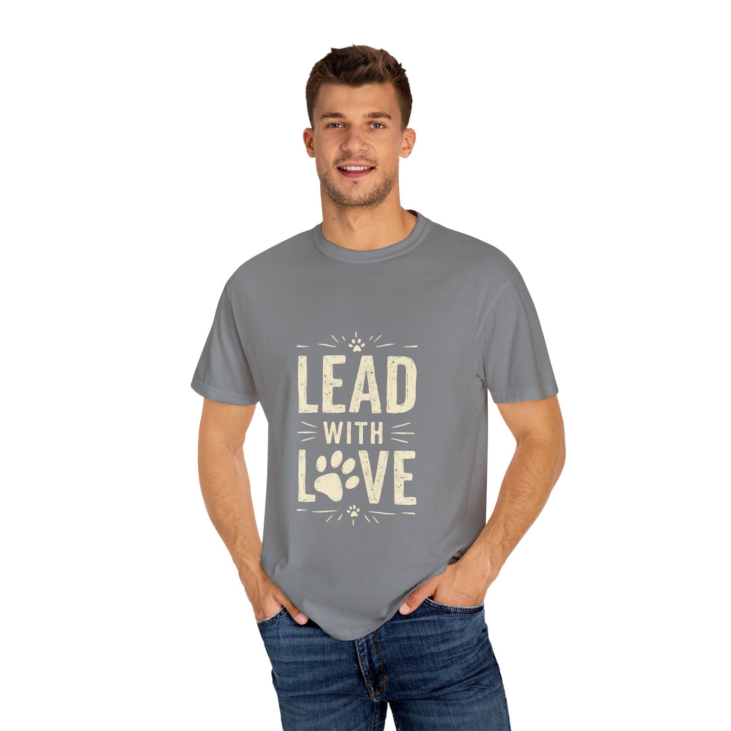 Lead with Love Unisex Garment-Dyed T-shirt