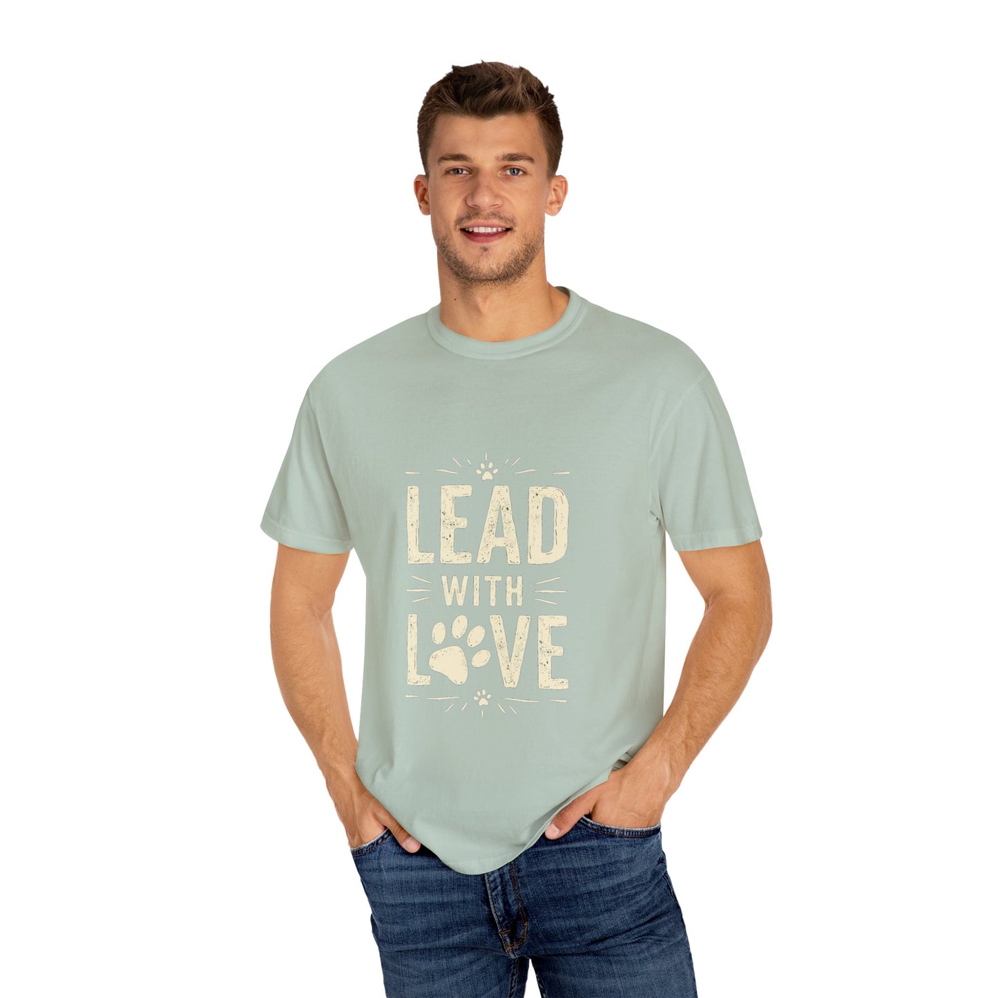 Lead with Love Unisex Garment-Dyed T-shirt