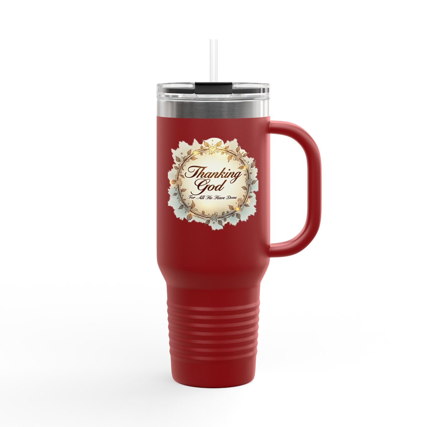"Thanking God" Gratitude Insulated Travel Mug | 40oz Coffee Cup