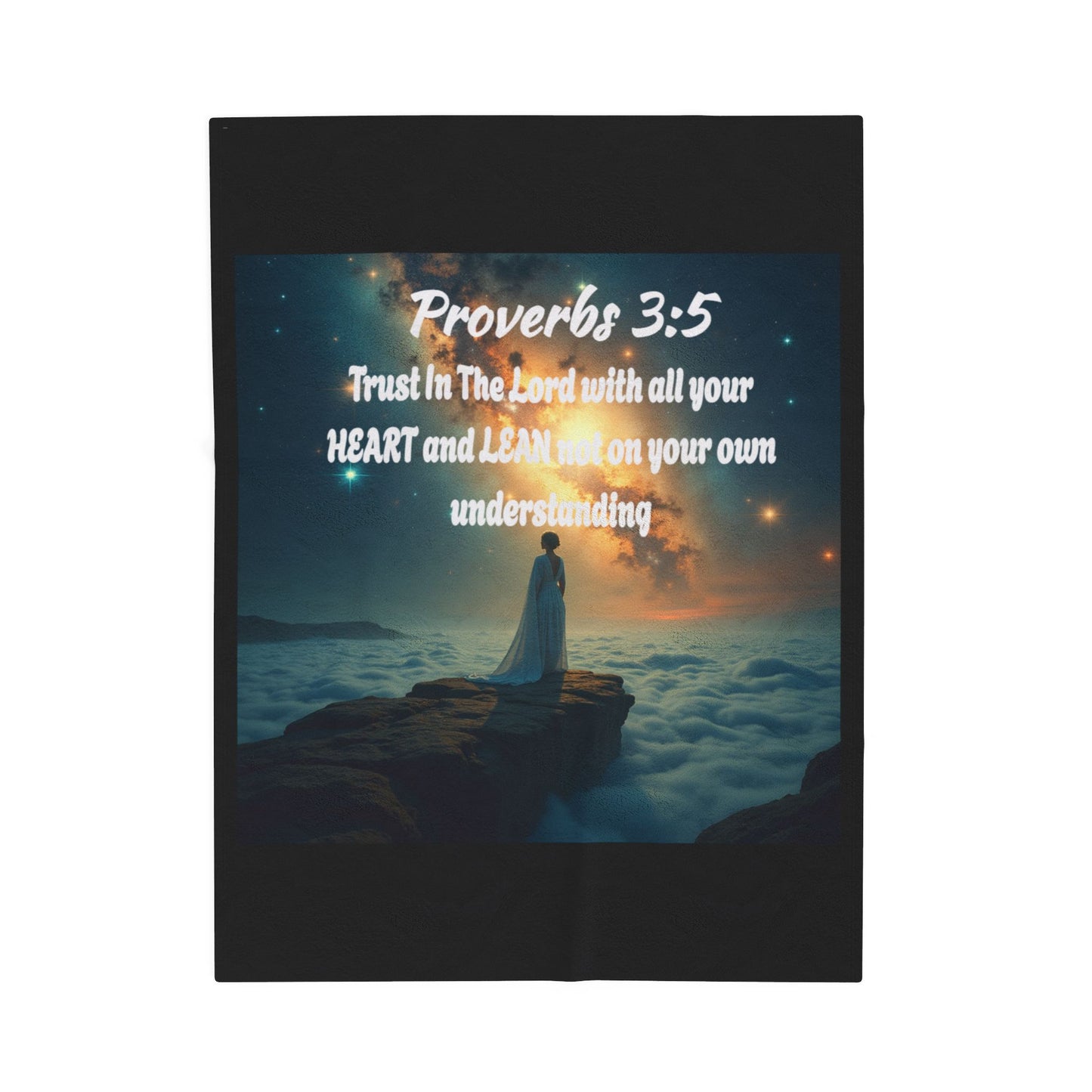 "Proverbs 3:5" Inspirational Velveteen Plush Blanket