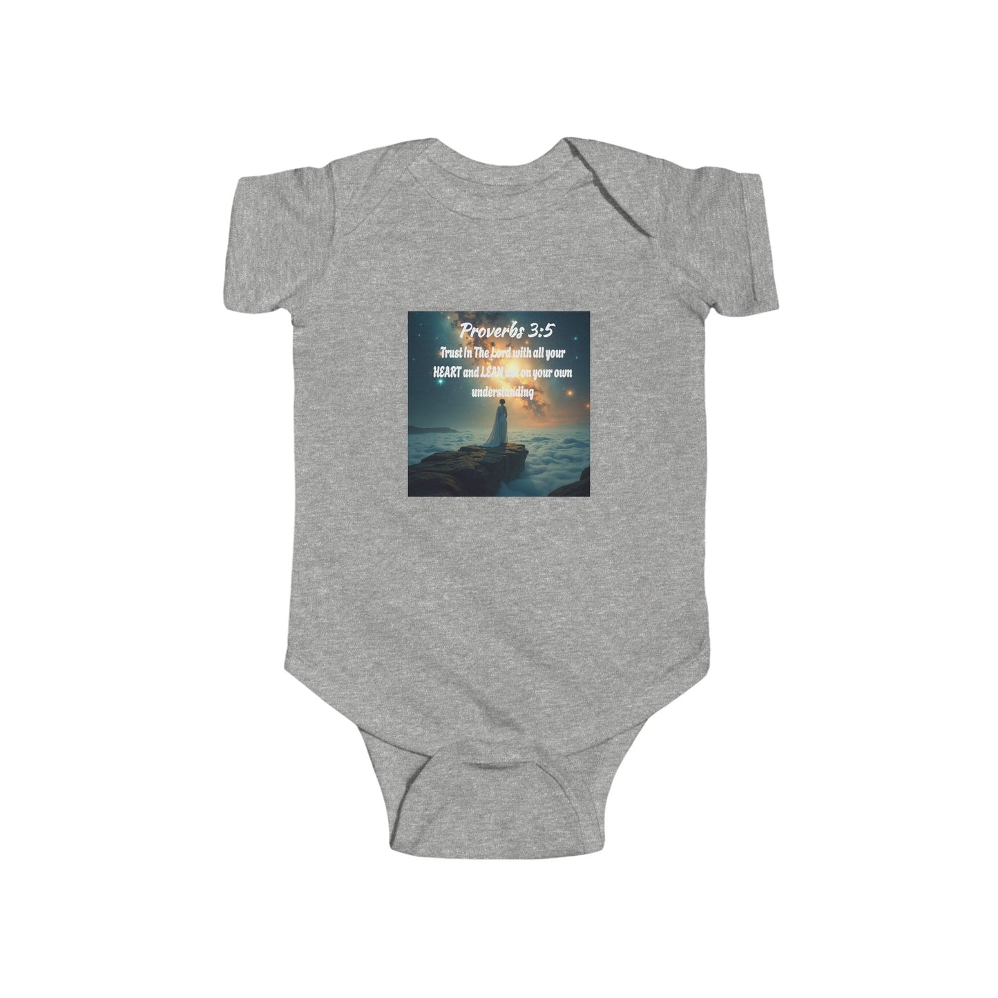 "Proverbs 3:5" Cute Inspirational Baby Bodysuit