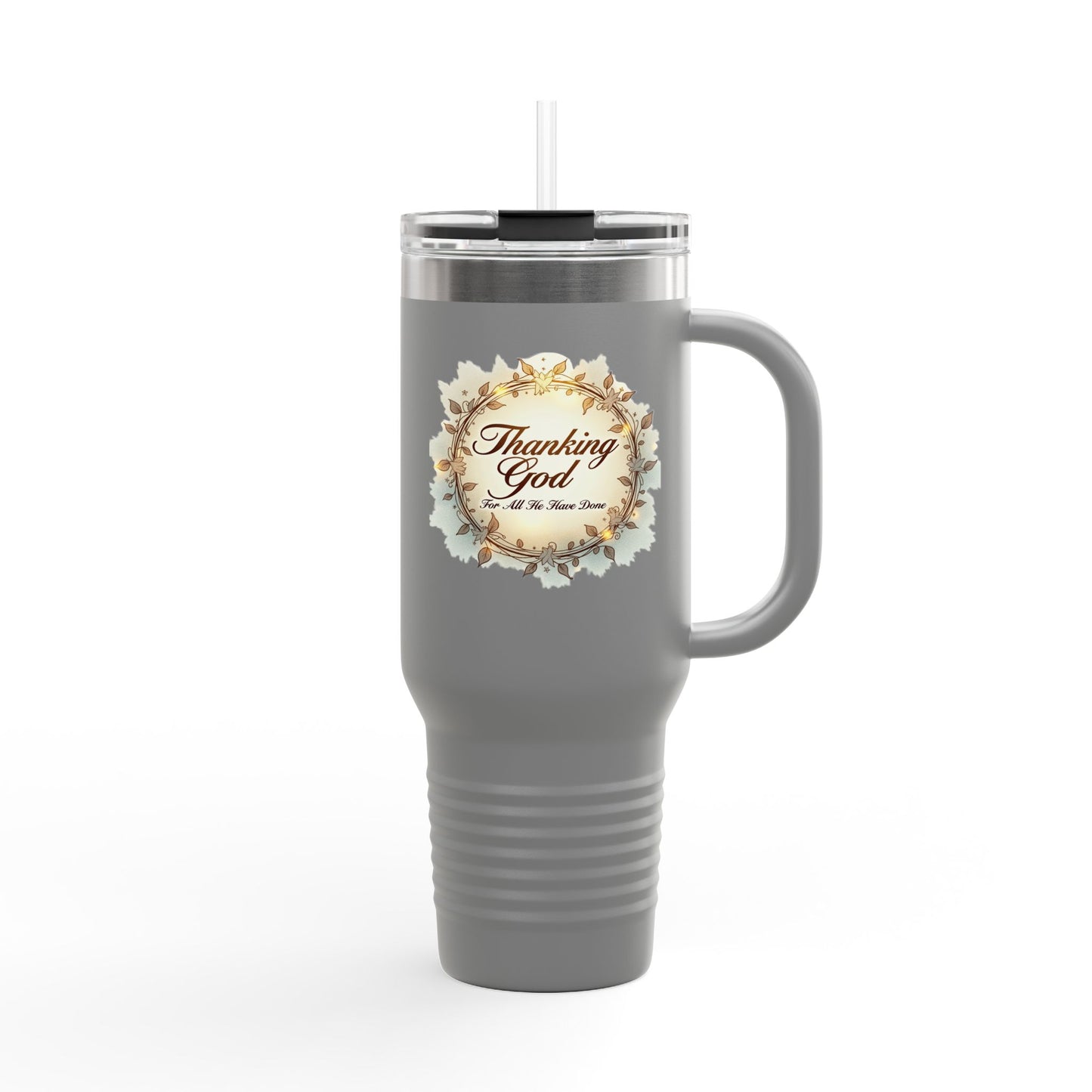 "Thanking God" Gratitude Insulated Travel Mug | 40oz Coffee Cup