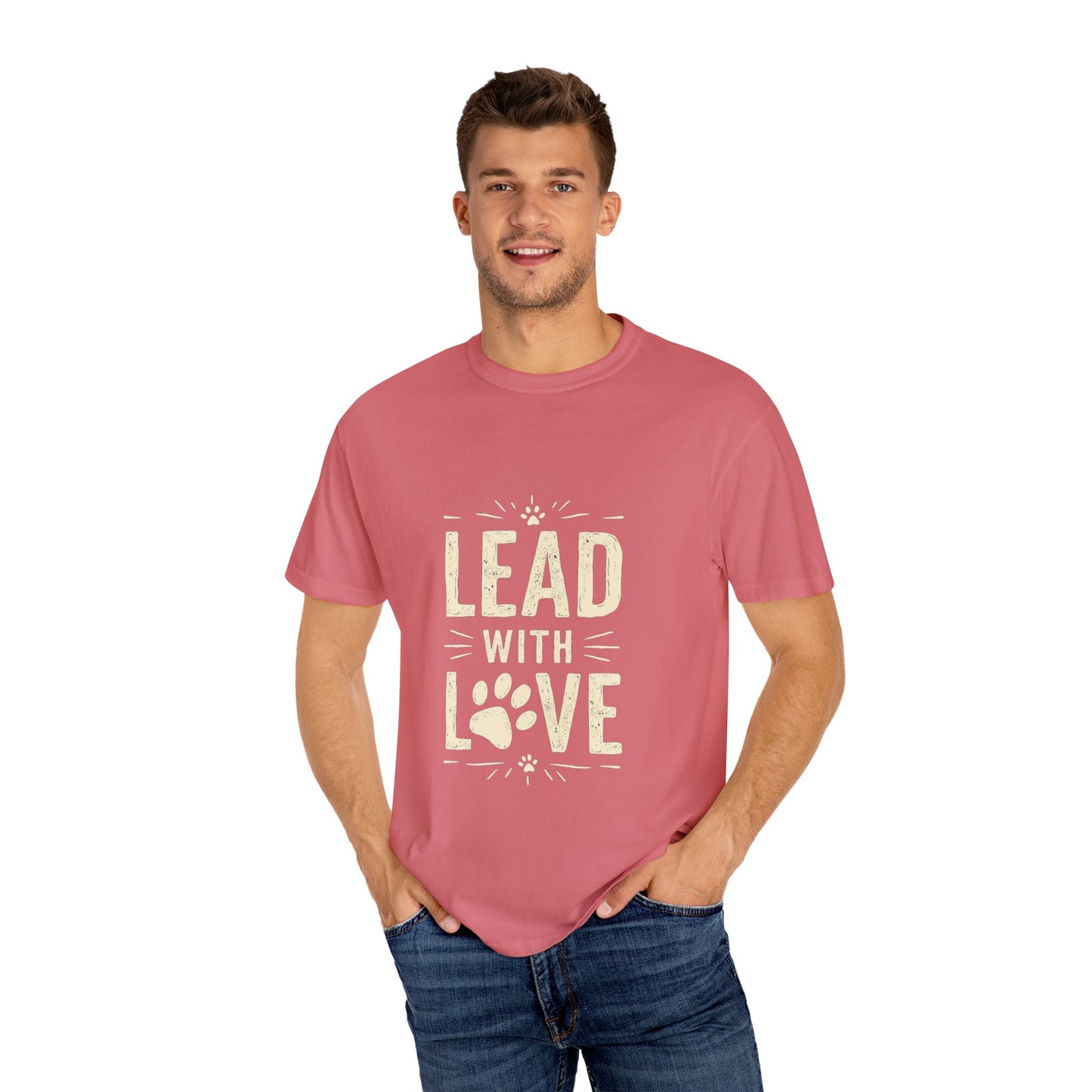 Lead with Love Unisex Garment-Dyed T-shirt