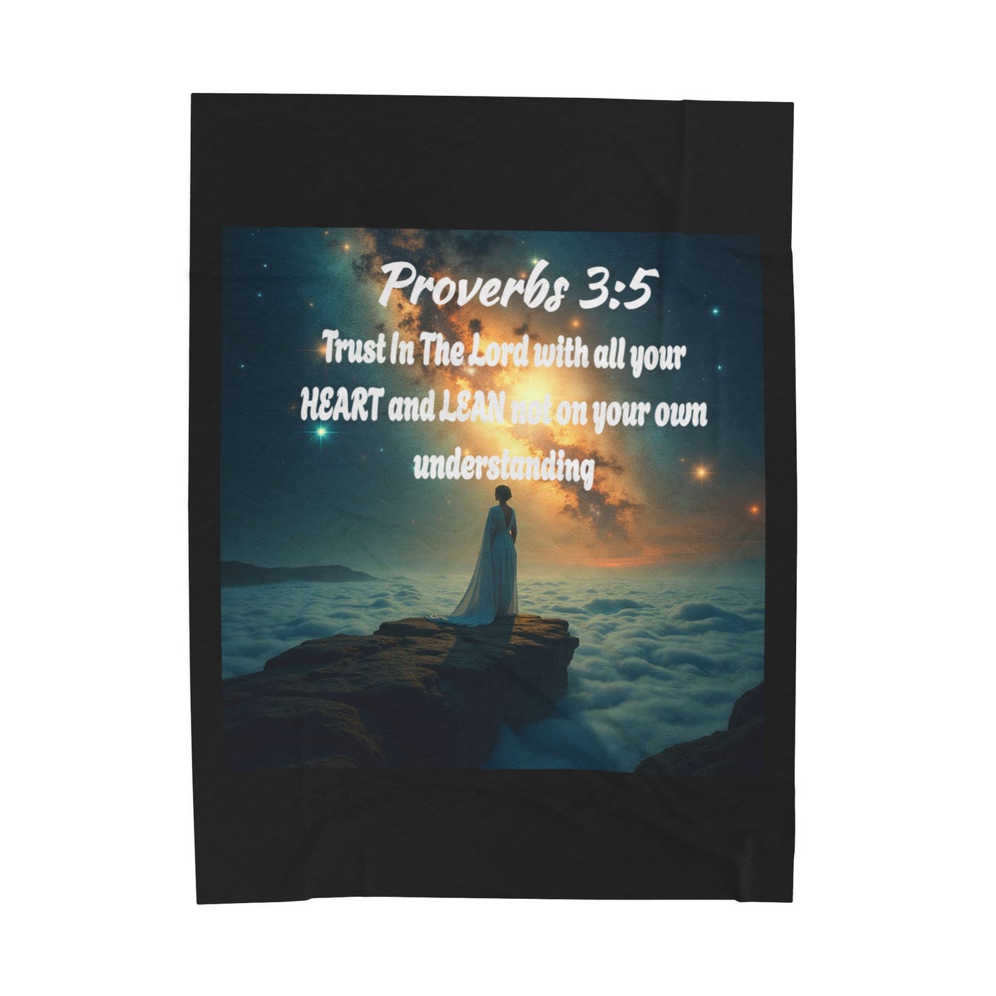 "Proverbs 3:5" Inspirational Velveteen Plush Blanket