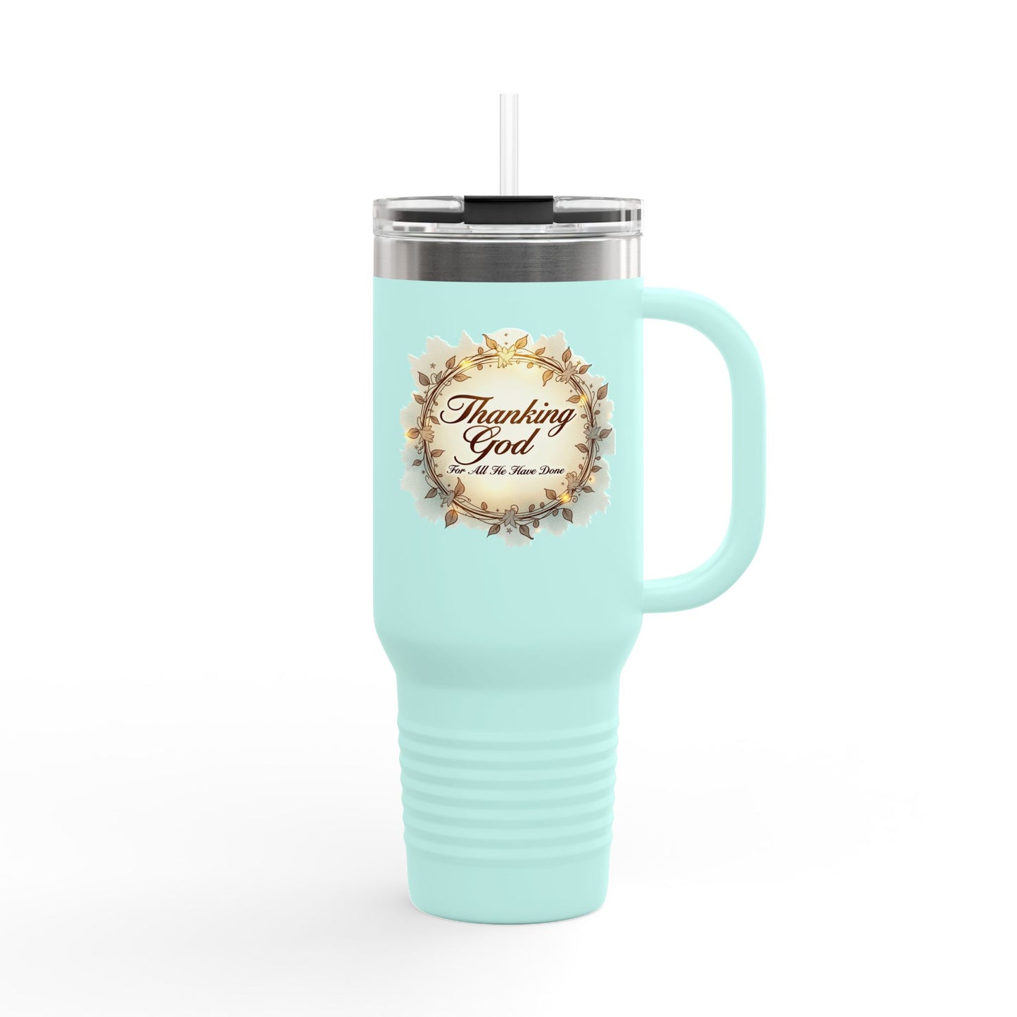 "Thanking God" Gratitude Insulated Travel Mug | 40oz Coffee Cup