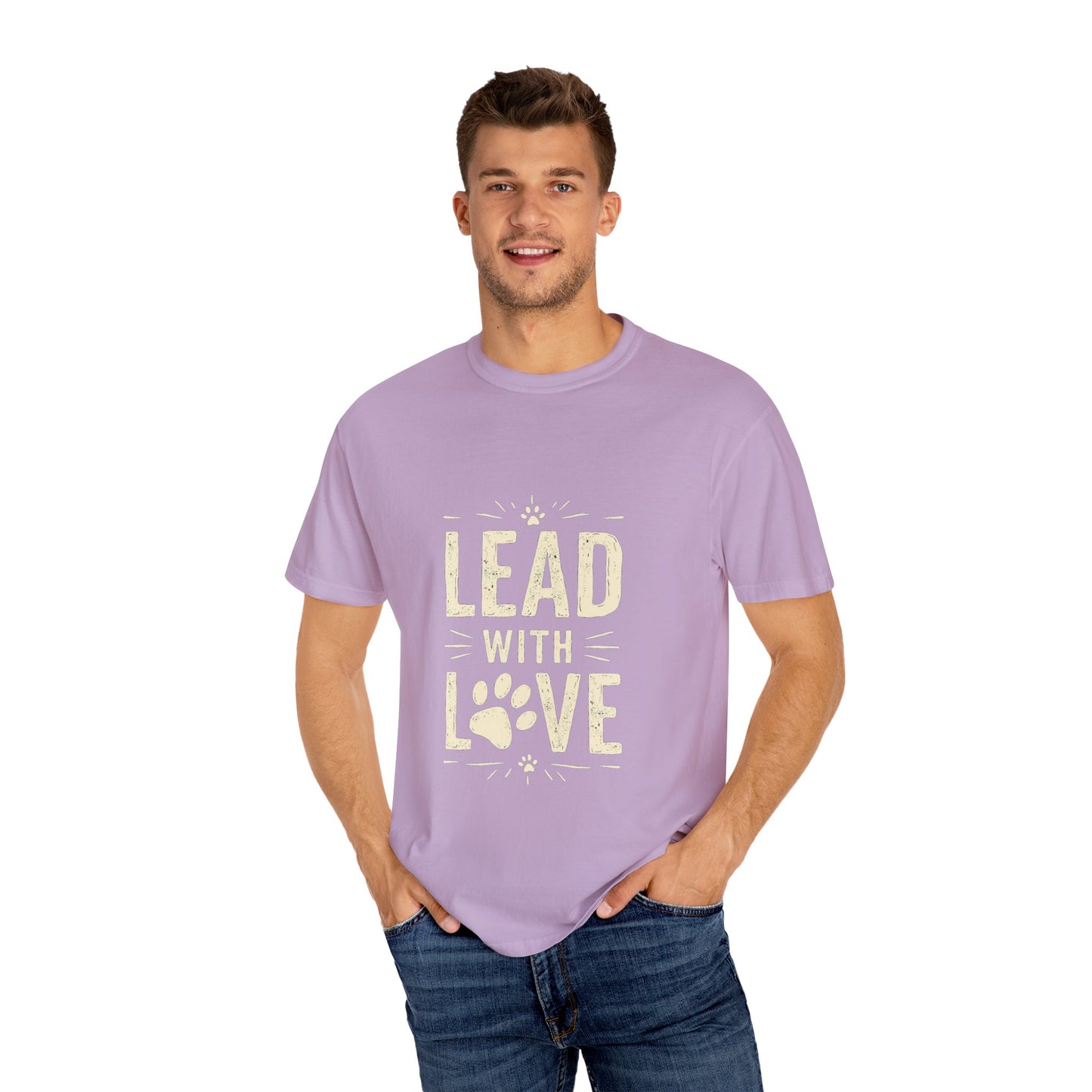 Lead with Love Unisex Garment-Dyed T-shirt