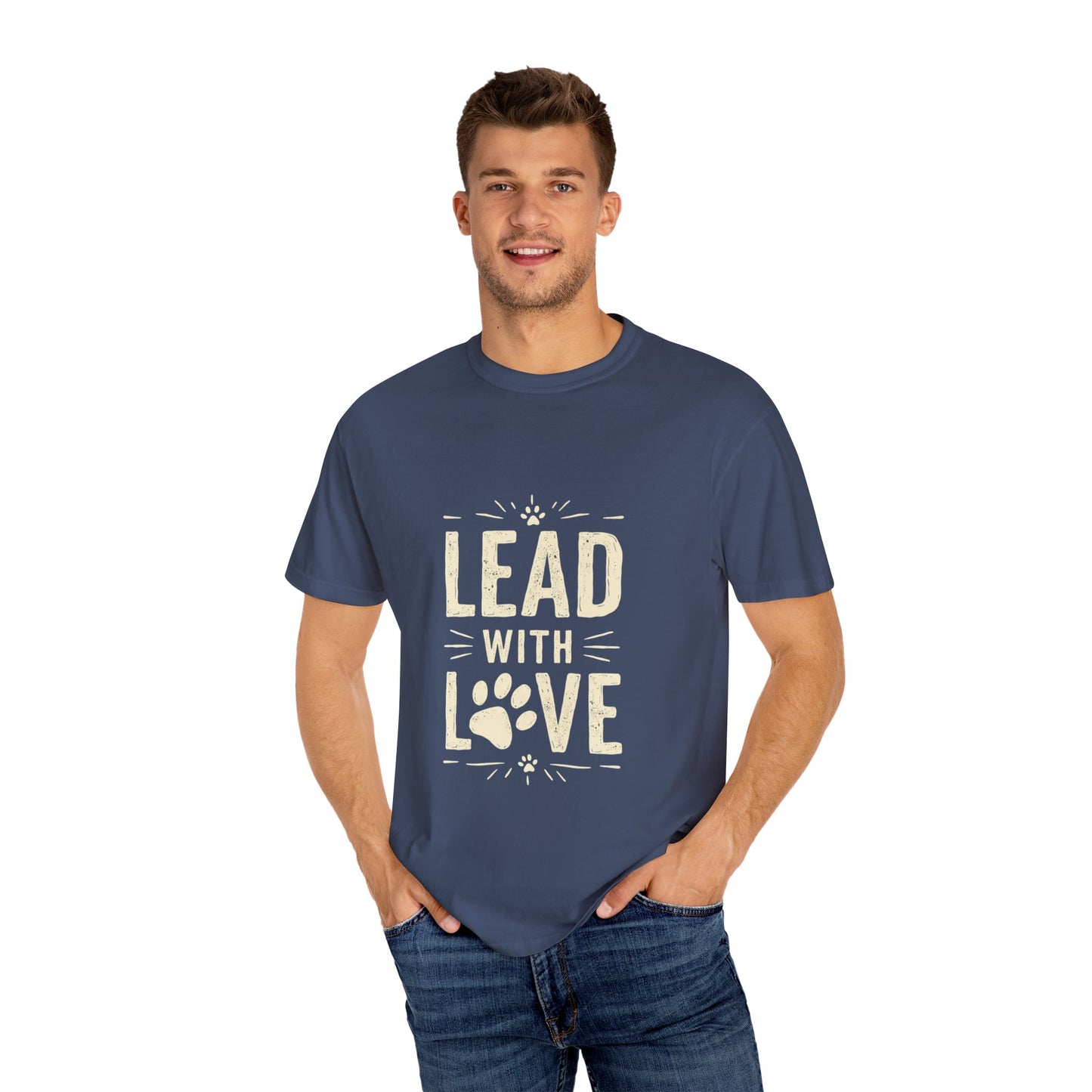 Lead with Love Unisex Garment-Dyed T-shirt