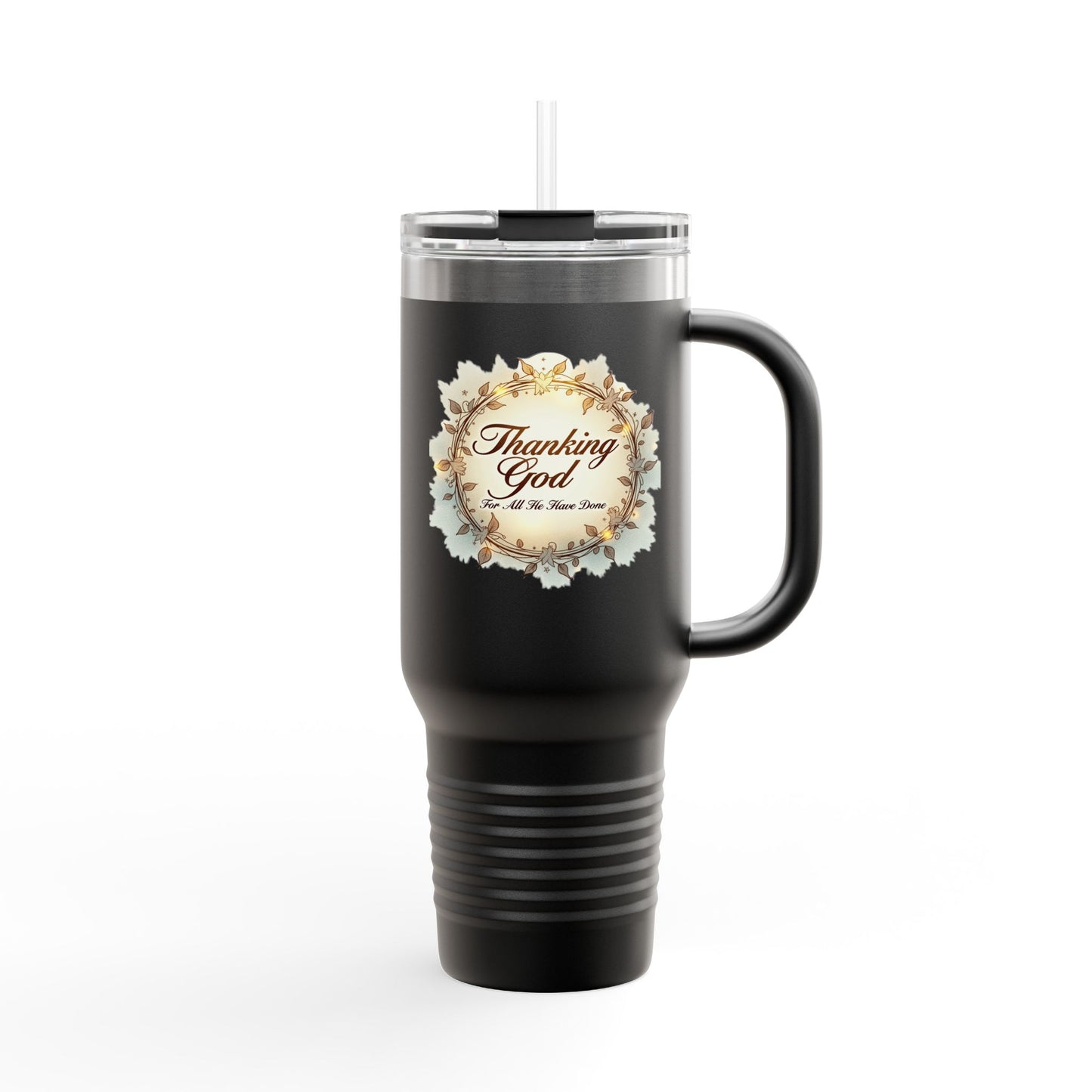 "Thanking God" Gratitude Insulated Travel Mug | 40oz Coffee Cup