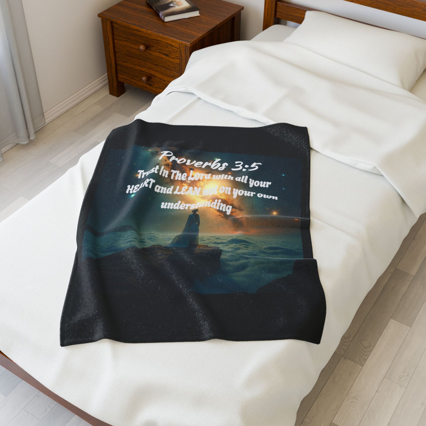 "Proverbs 3:5" Inspirational Velveteen Plush Blanket
