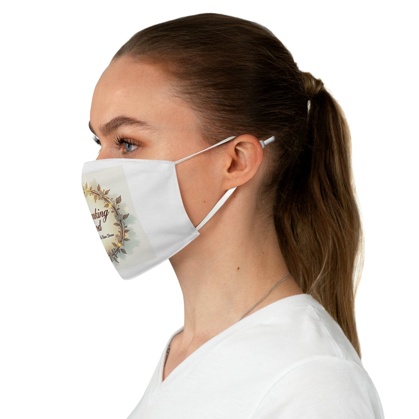 Fabric Face Mask with 'Thanking God' Design
