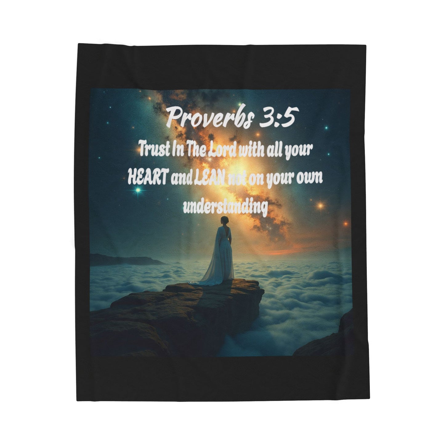 "Proverbs 3:5" Inspirational Velveteen Plush Blanket