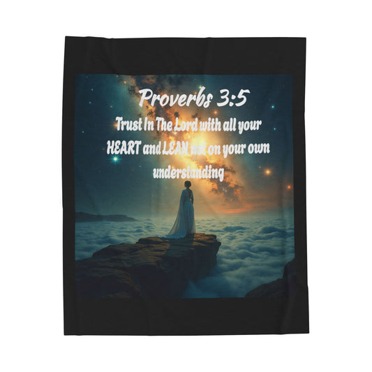 "Proverbs 3:5" Inspirational Velveteen Plush Blanket