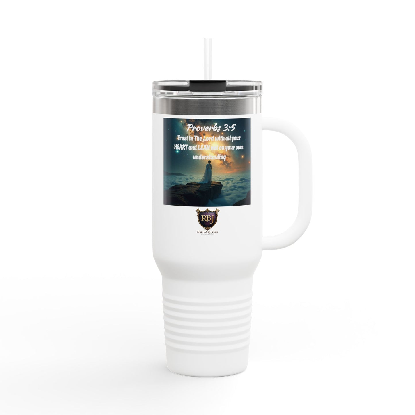 "Proverbs 3:5" Inspirational Insulated Travel Mug | 40oz